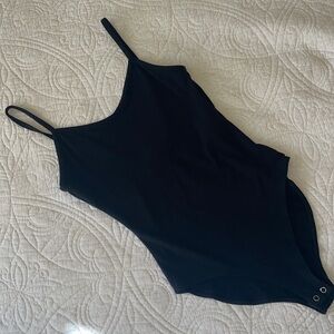 Black Spaghetti Strap Bodysuit